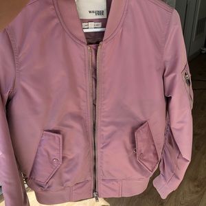 Pink bomber jacket for autumn